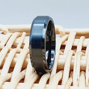Unisex Zirconium Ring with Brushed Finish and Polished Edges W848